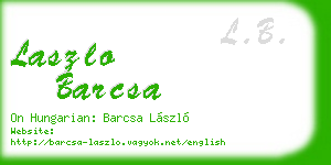 laszlo barcsa business card